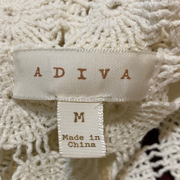 Adiva Cream Crochet Ruffle Blouse Large - Picture 5 of 9